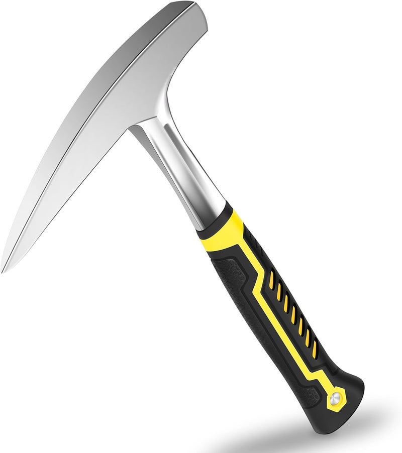SLNIHAMS 22oz Rock Pick Hammer – One-Piece Forged Geology Hammer with Pointed Tip & Anti-Vibration Grip – Ideal for Rockhounding, Fossil Hunting, and Masonry Work - Image 1